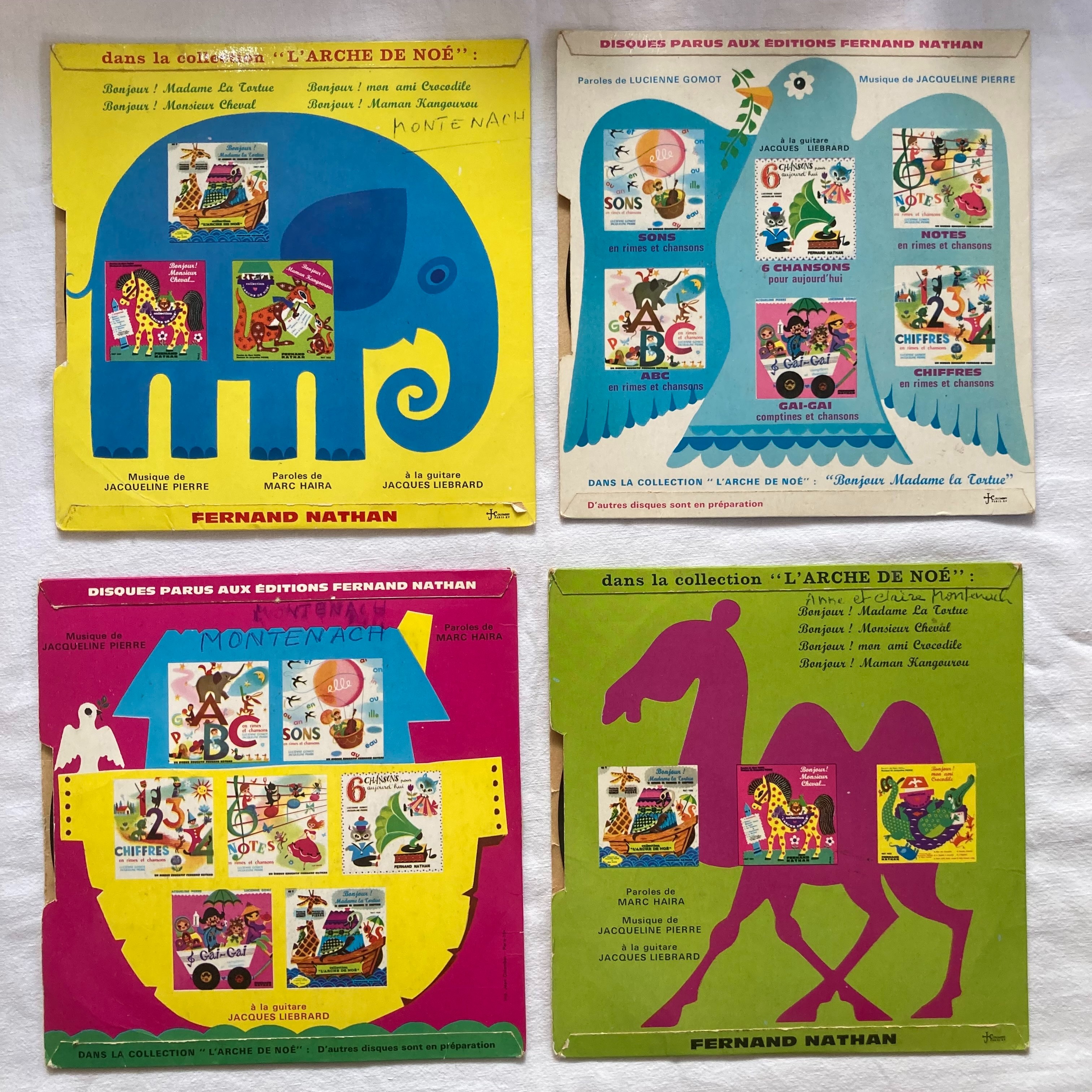 Voir photo 2 de Lot de 4 disques vynil - Chansons enfantines - 45 t Lot de 4 disques vynil - Chansons enfantines - 45 t État correct - Vue 2 -